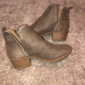 Tan Perforated Sofy Ankle Bootie